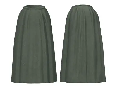 Mid Century Steampunk Gown Full Outfit Low-poly 3D model