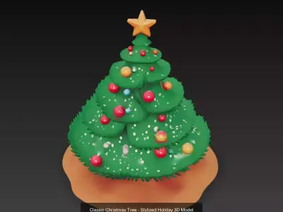 Stylized Christmas Tree Collection - Holiday 3D Model Bundle 3D Model Pack