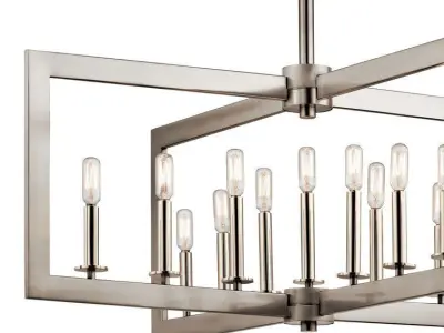 13 - Light Candle Style Geometric Chandelier 3D model