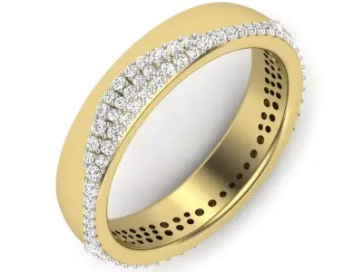 Yellow gold diamond rings-PR-466-DIA 3D print model