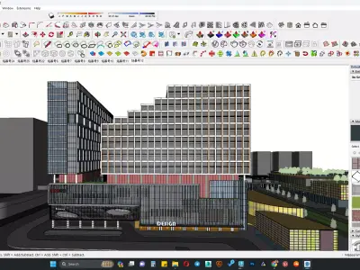 Multifunctional building sketchup model 3D model