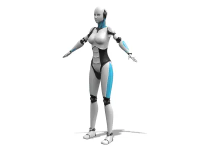 Android Robot Character  Low-poly 3D model