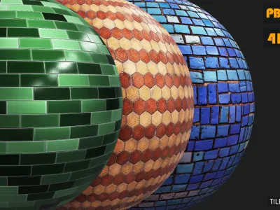 PBR Tiles Colored Texture