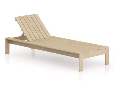 Wooden Sunbed 3D model