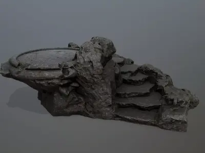 Ladder piece of rock Low-poly 3D model
