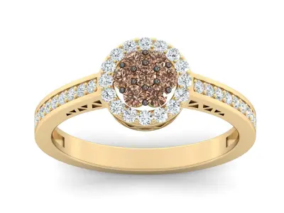 SWAZ09LR gold diamond ring with diamonds 3D print model