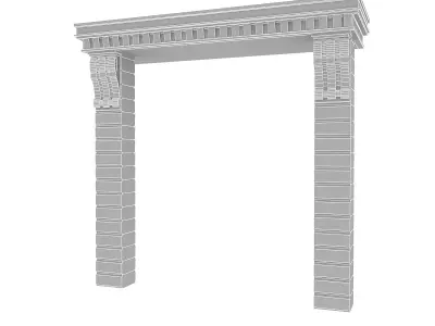 Classic Building Entrance 2 Low-poly 3D model