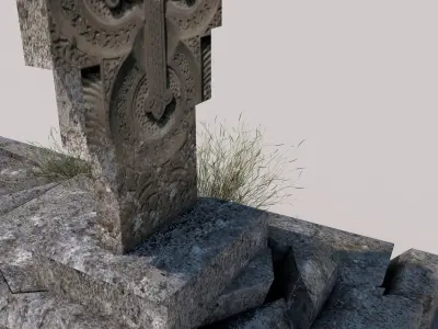 Cemetery 3d model Low-poly 3D model buy