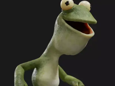 Cartoon Frog Blender 3D model