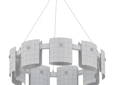 JANICE modern chandelier with metal and glass shades 3D model