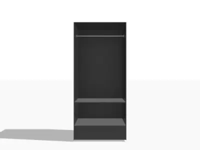 Rakstad Black Two Door Wardrobe 3D model