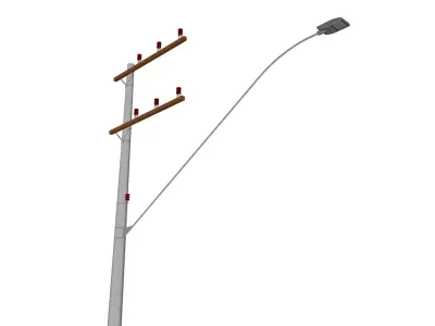 Concrete Lamp Post - Light Pole - Light Post - Street Light 30 3D model