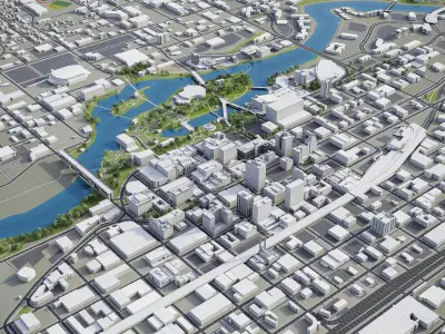 Spokane Low-poly 3D model