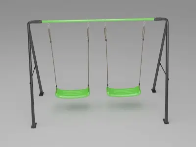 Swing set with two seats 3D model