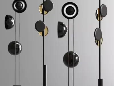 Modern Typography Cilon Floor Lamp Collection 3D model