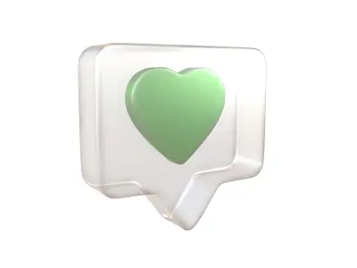 Socail Media Heart Bubble v1 004 Low-poly 3D model