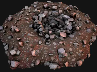 Gemstone Ore Deposits Mine Environment Low-poly 3D model