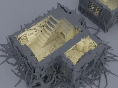 Corrupted Farmhouse Tabletop Terrain 28 mm 3D print model