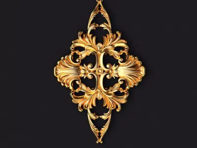 dekor golden ornate ornament 3D model