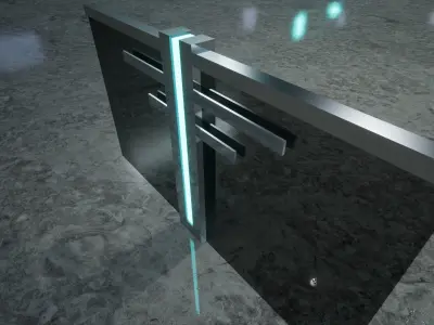 Modern Handrail Low-poly 3D model