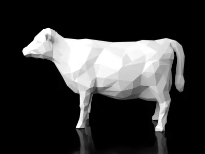 Cow Low Poligonal Low-poly 3D model