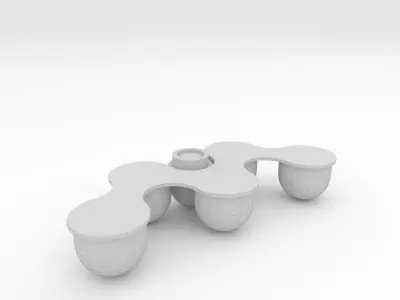 Bench park 60 Low-poly 3D model