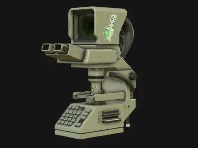 Sci-Fi Microscope Low-poly 3D model