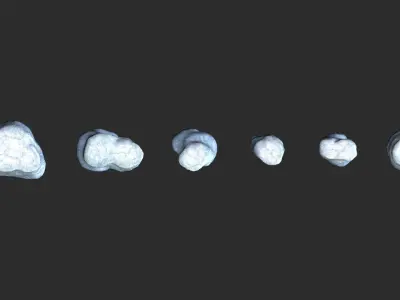 Short Flat Rocks - Ice Low-poly 3D model