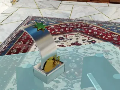 Ascend Glass Trophy Modern Spiral 3D Design 3D model