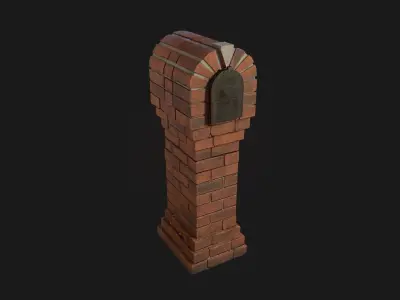 Brick Mailbox Low-poly 3D model