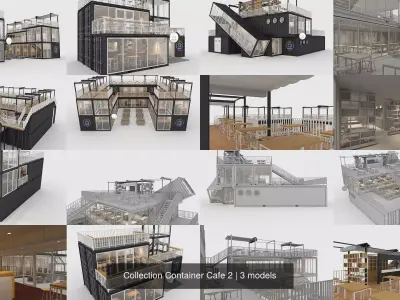 Collection Container Cafe 2 3D Model Pack