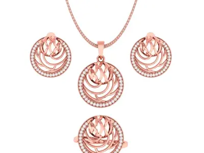 Ring Earrings Pendant Combo 3D print model