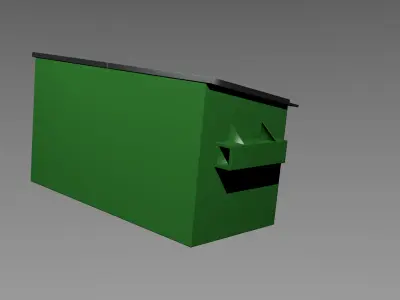 Dumpster trash can Low-poly 3D model shop
