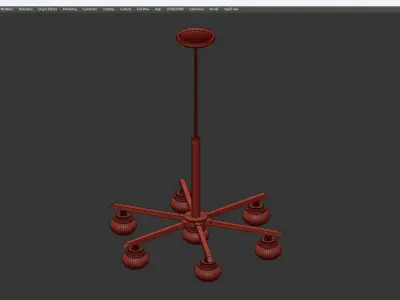 CLASSIC 7 LIGHT DIMMABLE LED CHANDELIER Low-poly 3D model