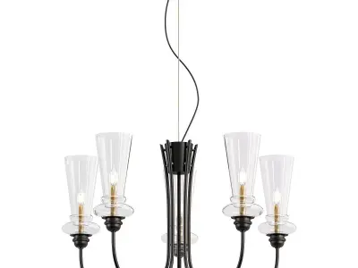 evoluce-rammo-sle112403-05 five light chandelier with glass s... 3D model