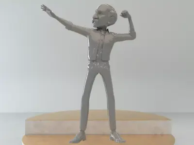 Old man pose-3 3D print model