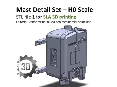 H0 Mast Detail Set - Foundation Base - DB Switch Box 1959 3D print model