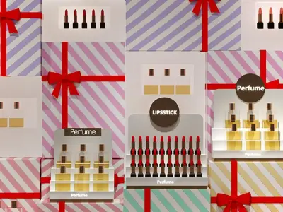 Shop Cosmetic Window Design Modern 3D model