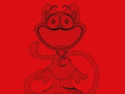 Catnap 3d character poppy play time video game  Low-poly 3D model