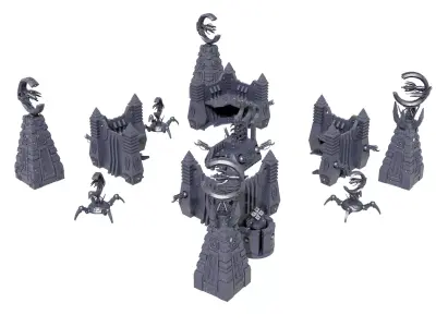 Eternal dynasty tomb worlds terrain set A with over 50 files 3D print model