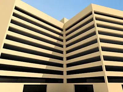  Yellow Complex Building 51 3D model