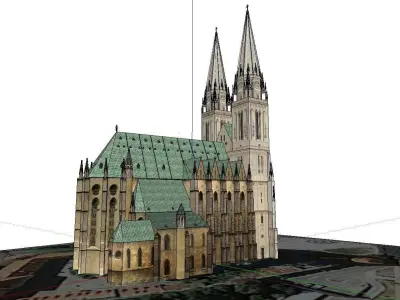 Architecture-Religion-God-Culture-Temple-011 church with spir... 3D model