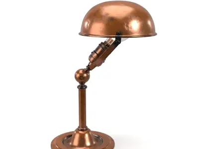 Industrial Faries Adjustable Copper Plated Task Lamp PBR 3D model