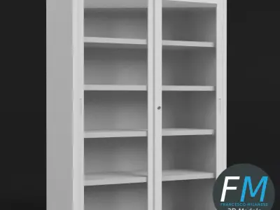 Office cabinet with glass doors 3D model
