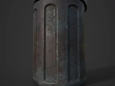 Trash Can  Low-poly 3D model