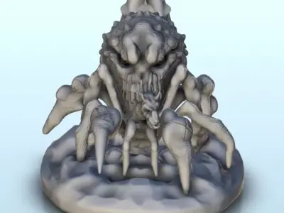 Spider alien warrior with  skull head 4 - Future Sci-Fi SF Post  3D print model