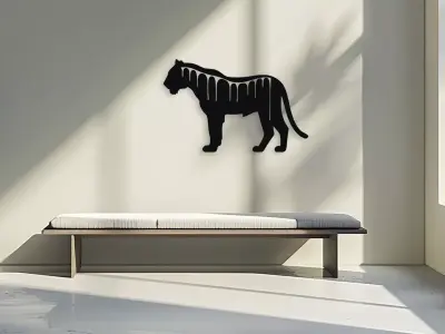 Architectural Tiger Wall Art 3D model