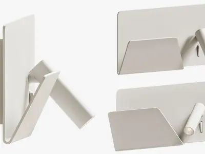 Wall lamp Suau left reading light white 3D model