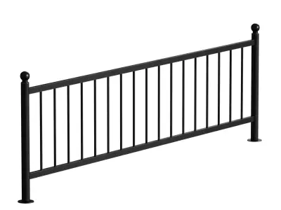 Metal fencing fence with chain links 3D model