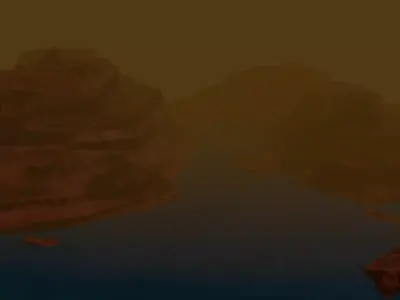 Grand canyon low poly and with volumetric lighting  Low-poly 3D model